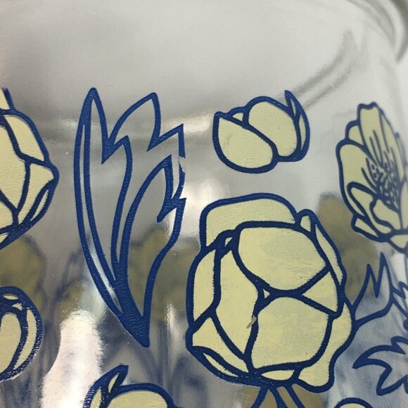 3 Oui Limited Edition 6 oz Floral Glass Yogurt Cups Jars Pink Yellow Flower - Picture 12 of 16